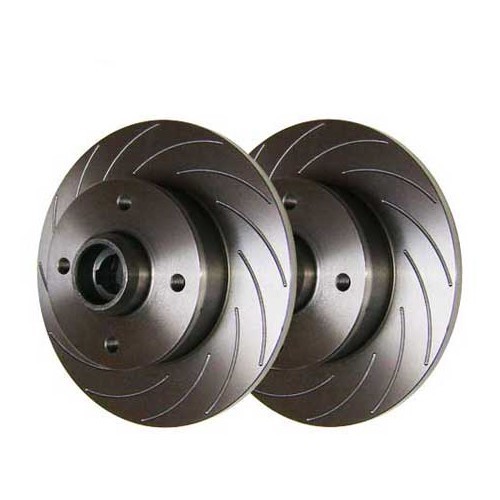  2 BREMTECH turbine grooved rear brake discs, 226 x 10 mm (4 holes) - GH30800M 