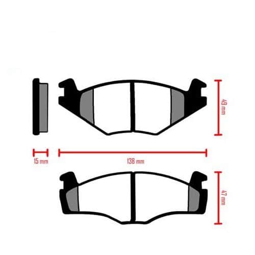 Set of red EBC front brake pads for Polo 3 - GH50208-1 