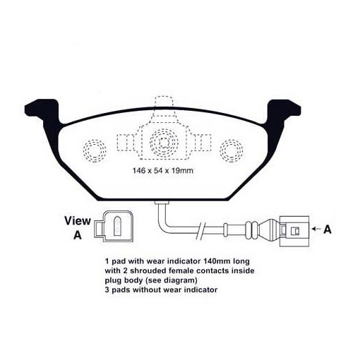     
                
                
    Plaquettes de frein avant EBC VERTES/GREEN pour New Beetle - GH50708
