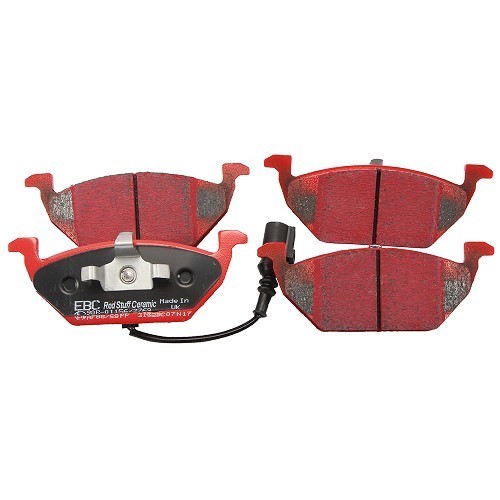  Set of red EBC front brake pads for Golf 4/Polo 9N - GH50712 