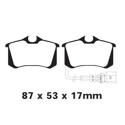     
                
                
    Plaquettes arrière EBC Ultimax/noires pour Golf 5 - GH51110
