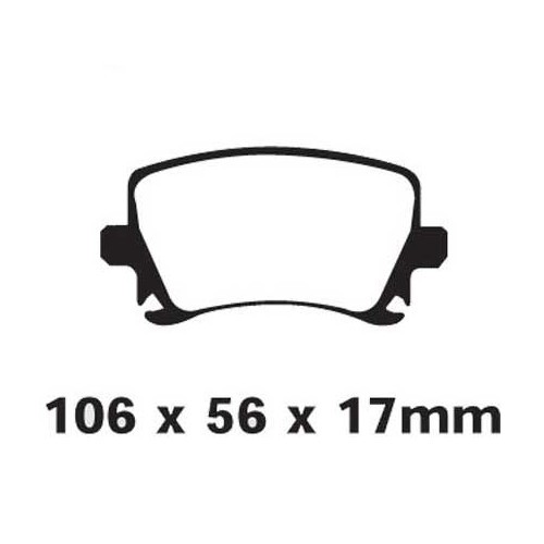     
                
                
    Plaquettes arrière EBC Ultimax/noires pour Golf 5 versions 4 Motion - GH51112
