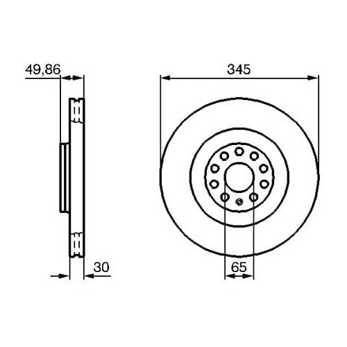  Front brake disc for Golf 6, 345 x 30 mm - GH52020-2 