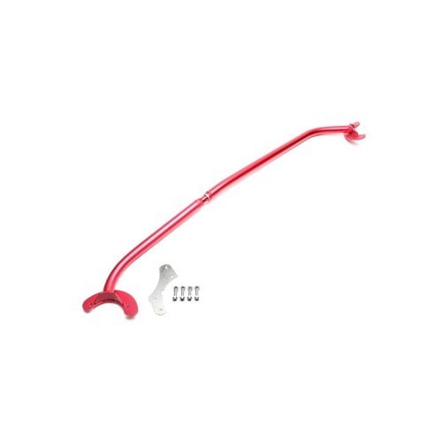  Upper front strut brace with red aluminium finish, for Golf 4 and Bora - GJ10406 