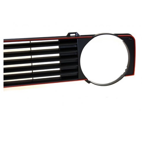 Radiator grille without 2-lamp logo for VW Golf 1 with red piping - GK10105