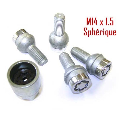  Set of 4 McGard anti-theft screws M14 x 1.5 x 28 mm - 17 mm - GL28018 