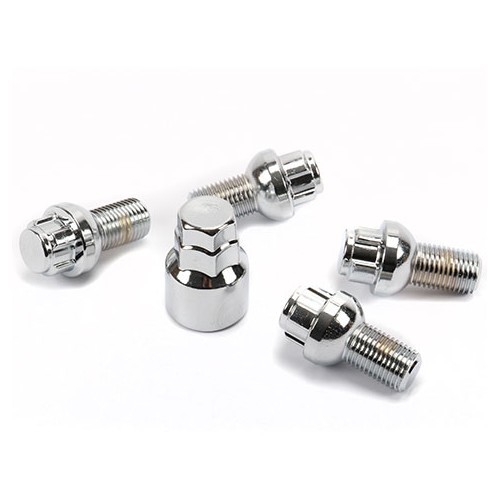  Set of 4 chrome-plated anti-theft screws M14 x 1.5 x 29 mm - 17 mm - GL28034-2 