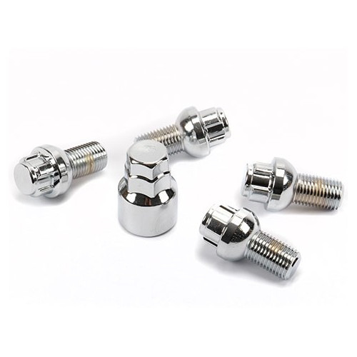 Set of 4 chrome-plated anti-theft screws M14 x 1.5 x 29 mm - 17 mm - GL28034