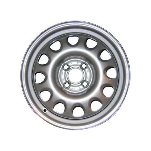  Kit of 4 Golf G60-style sheet metal wheel rims + original screw + screw caps and hubcaps - GL30050-4 