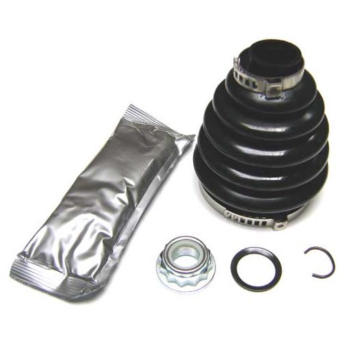  Cardan joint gaiter kit with tube of grease, bolts and clamps on outer side (wheel side) for VW Polo 4 (6N) - GS00502 