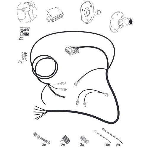 Cablaggio a 7 poli per SEAT LEON 1P (2005 - 2012) - GW00011