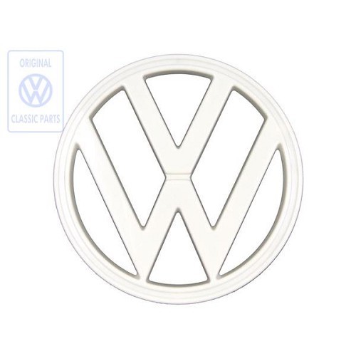  Sigla "VW" blanca 18 cm para Combi Bay Window 73 ->79 - KA01605 