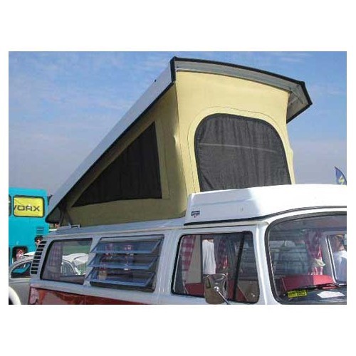  Dachtuch Gelb mit 3 Fenstern für Westfalia Combi 74 -&gt;79 mit Öffnung nach vorne - KA08016 