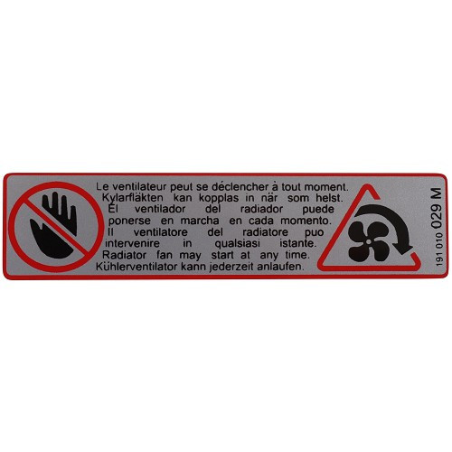  Autocollant avertissement radiateur - KA08037 