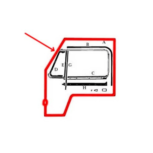     
                
                
    Guarnizione porta sinistra per VOLKSWAGEN Combi Bay Window (08/1967-07/1979) - KA131001
