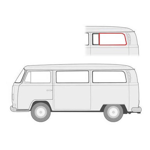     
                
                
    Grand joint de vitre latérale 3/4 avec déflecteur pour VOLKSWAGEN Combi (1968-1979) - KA13127
