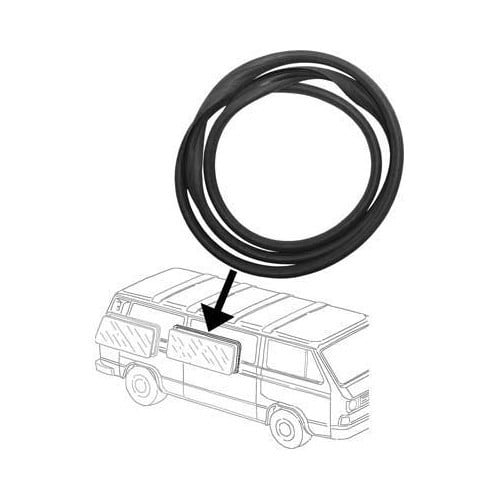  Large window seal on body for right-hand sliding door for VW Transporter T25 from 1985 to 1992 - KA13132-1 