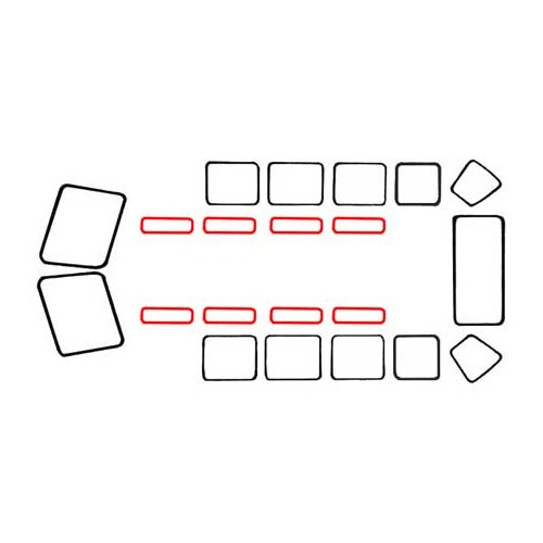 Gasket for Samba roof window for VOLKSWAGEN Combi Split (1955-1967) - KA13160