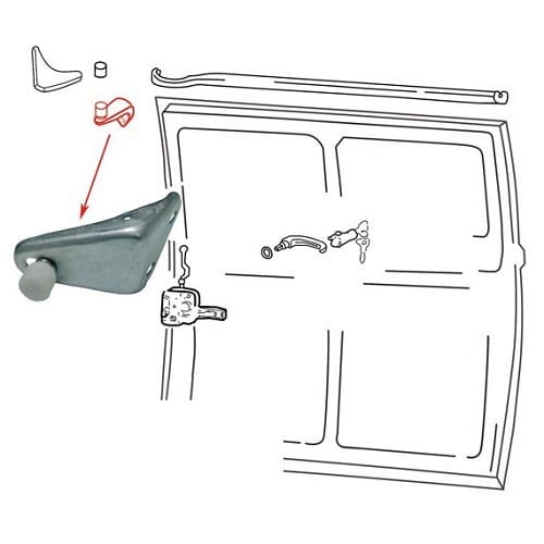 Braccio superiore sportello scorrevole per Combi VW Bay Window 68 -> 79 - KA13260 