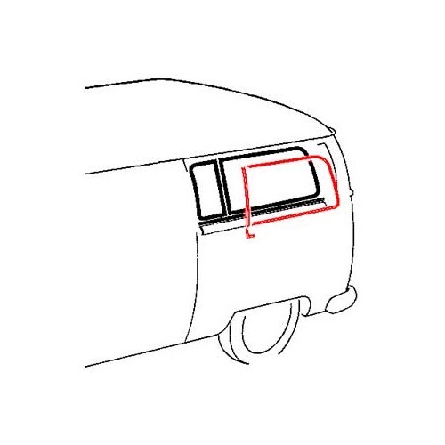     
                
                
    Moldura de aluminio Deluxe de cristal trasero 3/4 izquierdo para Combi 68 ->79 - KA13337
