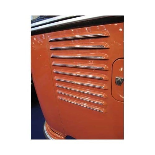  Baguettes de ventilation inox poli ailes arrière Bus VW Split Deluxe 55 ->63 - KA14717-2 