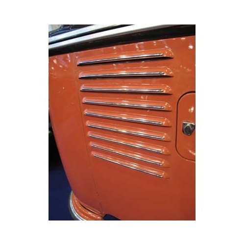  Flaps guardabarros trasero de acero inoxidable pulido Bus VW Split Deluxe 55 -&gt;63 - KA14717-2 