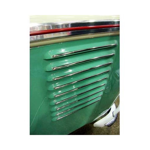  Polished stainless steel rear fender vent strips Bus VW Split Deluxe 55 -&gt;63 - KA14717 