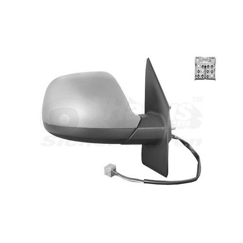  Complete RH electric wing mirror, to be painted, for VW Transporter T5 from 10/2009-> - KA14833 