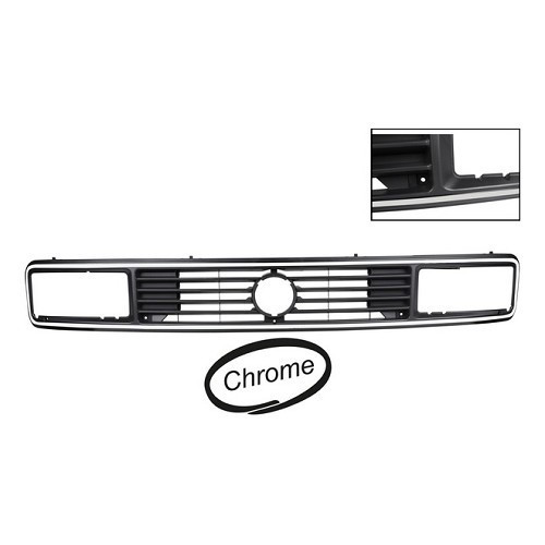  Chrome-plated grille for rectangular headlights on VW Transporter T25/T3 - KA18405 