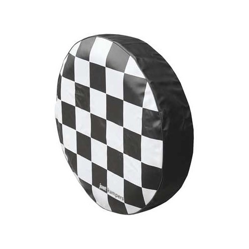  Funda de ajedrez blanca y negra para rueda de repuesto 14 - 15" - KA19006-1 