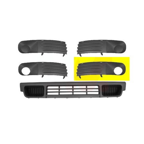  LH bumper grille with fog lamp, in graphite grey for VW Transporter T5 bus / van from 2003 to 2009 - KA19515 