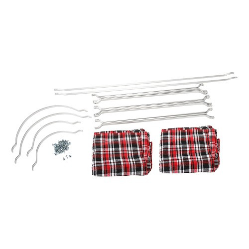     
                
                
    Tende interne per VOLKSWAGEN Combi Split (-07/1967) - Tartan rosso/bianco a quadri grandi - KB00020
