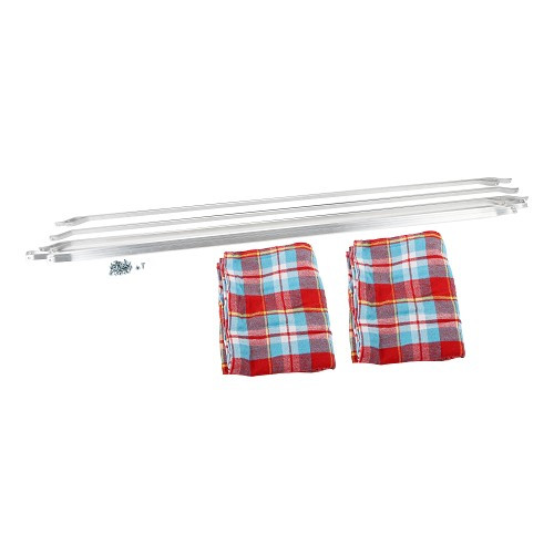     
                
                
    Cortinas interiores para VOLKSWAGEN Combi Bay Window (08/1967-07/1979) - Tartán rojo cuadros pequeños - KB00027
