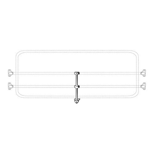 Central support for rear window protection rod for VOLKSWAGEN Combi Split (08/1963-07/1967) - KB00349