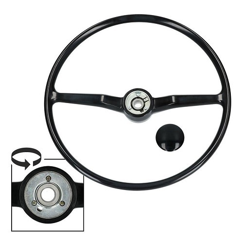  Standard black steering wheel for VW Bay Window from 67 ->74 - KB00495 