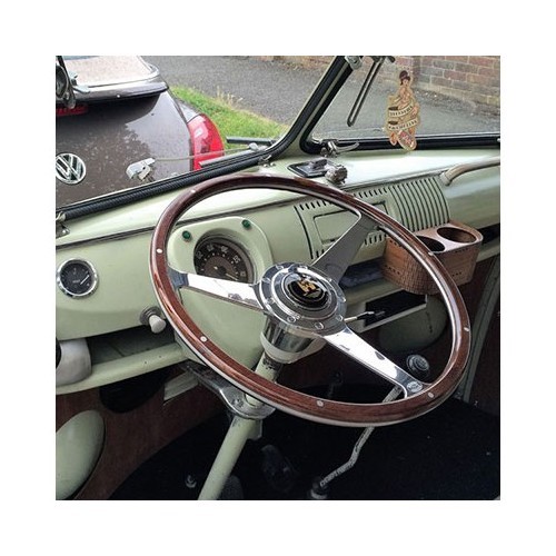  Wooden steering wheel for Kombi Split, with hub and button - KB00501-2 
