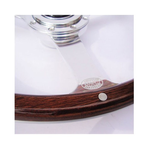  Wooden steering wheel for Kombi Split, with hub and button - KB00501-4 
