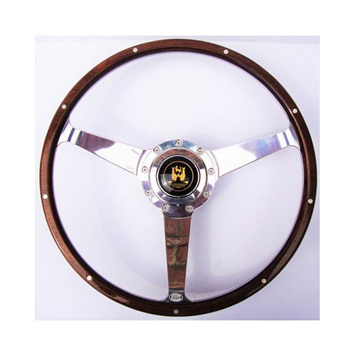  Wooden steering wheel for Kombi 68 ->74,with hub and button - KB00502 