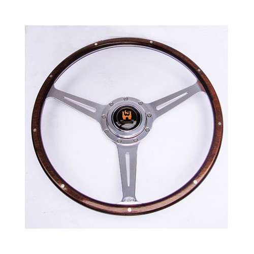  Wooden steering wheel for Volkswagen Beetle 60 ->74, with hub and button - KB00504 