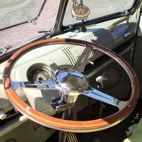  AAC 17" wooden steering wheel with polished aluminium perforated spokes - KB00514-3 