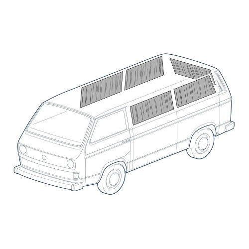     
                
                
    Verduisteringsgordijnen in lichtgrijze stof voor VOLKSWAGEN Transporter T25 (05/1979-07/1992) - KB01001
