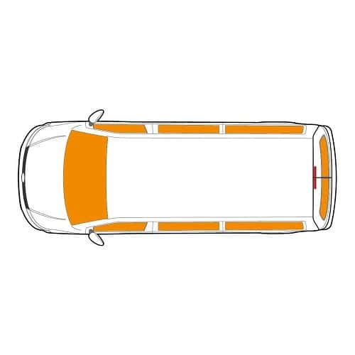  Isolamento térmico interior de 5 camadas para o Volkswagen Transporter T5 longo com portas traseiras duplas (04/2003-09/2015) - 9 peças - KB01059-4 