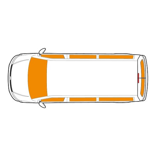  Isolants thermiques intérieurs 5 couches pour Volkswagen Transporter T6 long avec doubles portes arrières (04/2015-07/2018) - 9 pièces - KB01062-4 