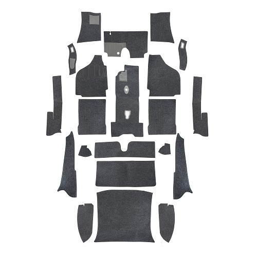  Moquette Luxe Noire pour Karmann-Ghia Coupé 65 ->67 - KB14661 