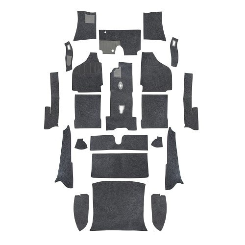  Teppichboden Luxe Schwarz für Karmann-Ghia Coupé 65 -&gt;67 - KB14661 