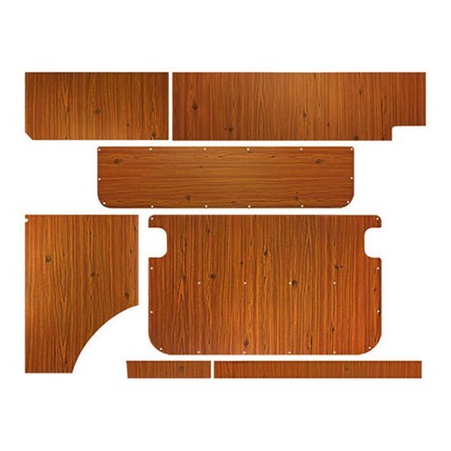  Paneles de madera Westfalia Berlin para Combi 73 ->79 - kit de 7 - KB21202 