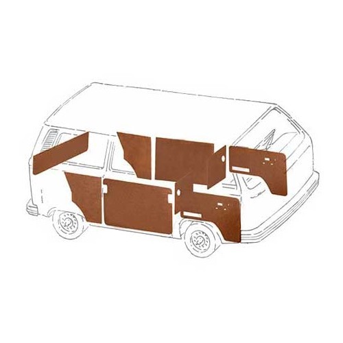  Kit with 9 basic wood panels for covering for Kombi 68 ->79 - KB22000 