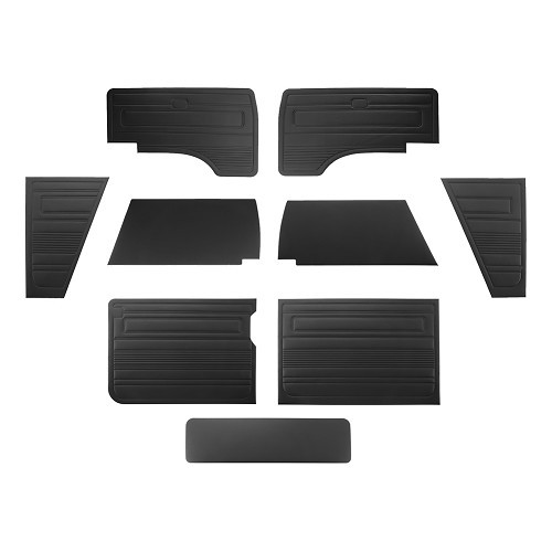  Set van 9 deurpanelen van zwart vinyl voor Transporter T3 85 ->92 - KB25200 