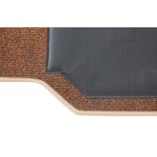 Front cabin carpet with bench seat for VOLKSWAGEN Combi Bay Window (08/1967-07/1972) - Brown - KB26803
