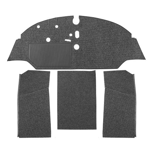     
                
                
    Moquette Luxe de cabine avant avec banquette pour VOLKSWAGEN Combi Split (1961-1967) - noire - KB26811
